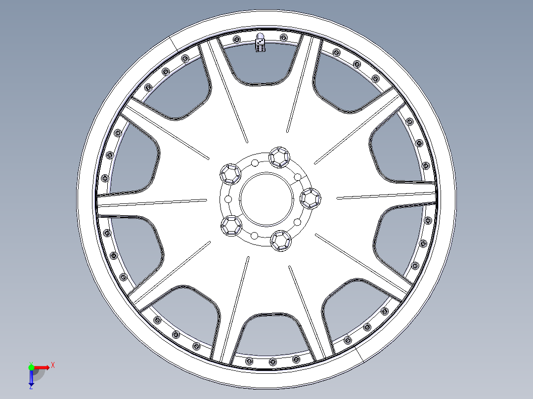 catia 飓风轮胎俯视图