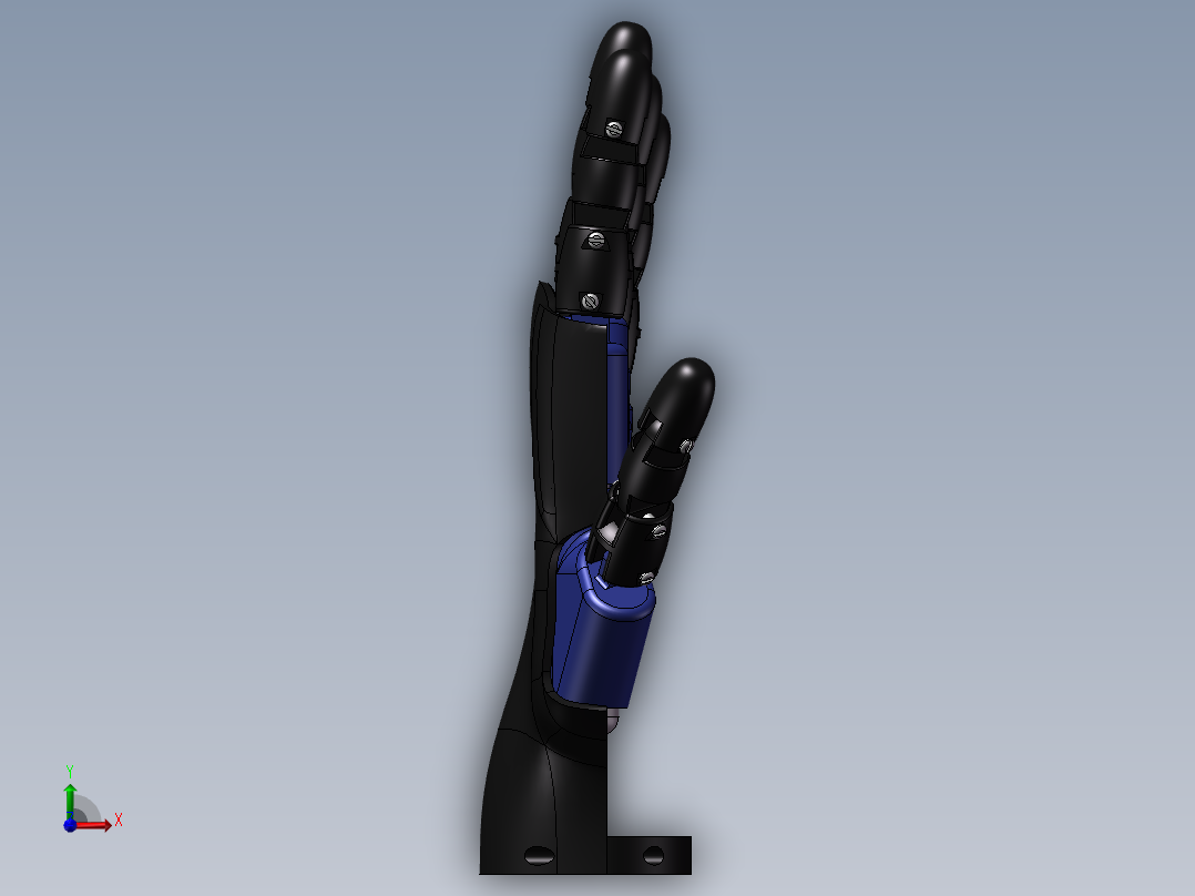 仿生手臂设计 非标机械自动化3D三维图纸前视图