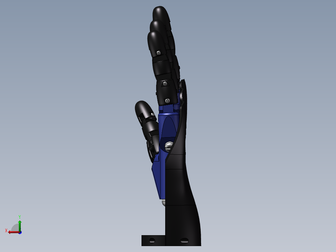 仿生手臂设计 非标机械自动化3D三维图纸后视图