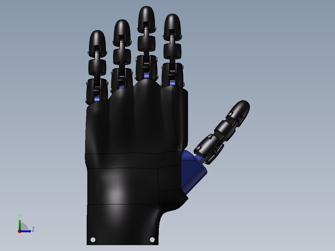 仿生手臂设计 非标机械自动化3D三维图纸左视图