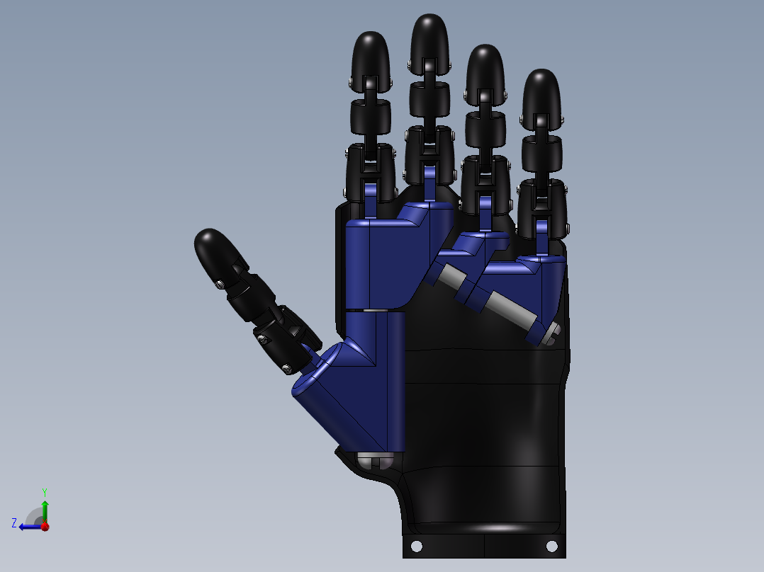 仿生手臂设计 非标机械自动化3D三维图纸右视图