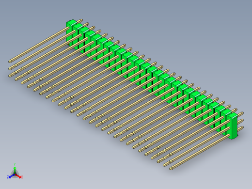 彩色公头100mil（2.54mm）系列-DS1021_green_3x27p_100mil_Type43_rev1.0