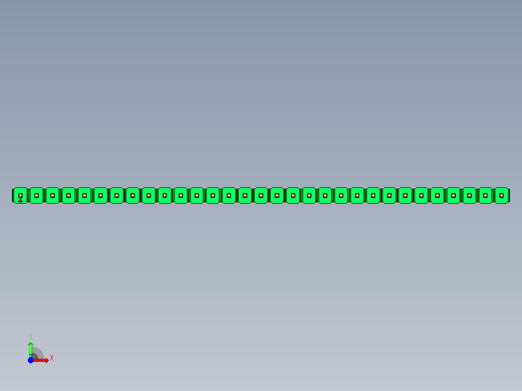 彩色公头100mil（2.54mm）系列-DS1021_green_1x31p_100mil_Type19_rev1.0前视图