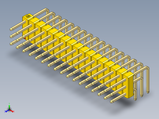 彩色公排针 100mil 2.54mm 系列-DS1022_yellow_3x17p_100mil_TypeD_rev1.0