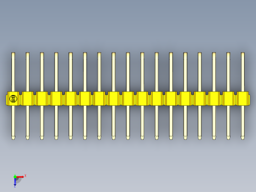 彩色公排针 100mil 2.54mm 系列-DS1022_yellow_3x17p_100mil_TypeD_rev1.0俯视缩略图