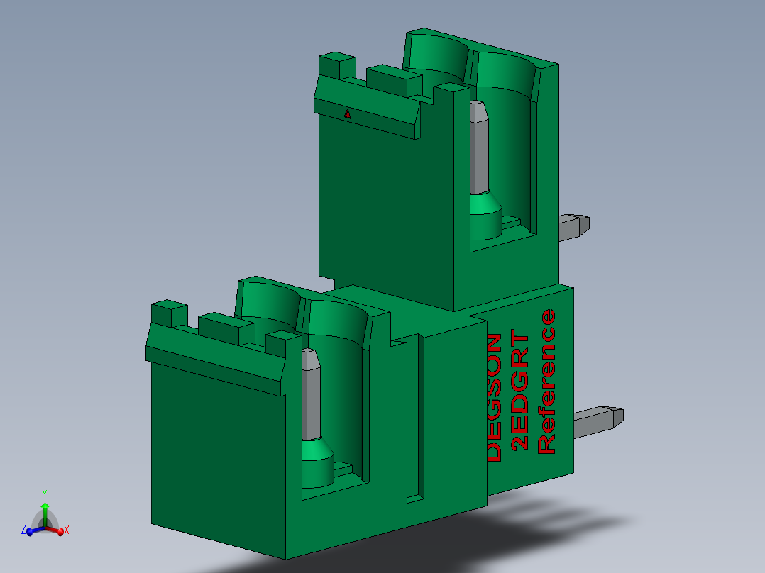 DEGSON 2EDG 系列 5.0mm 可插拔接线端子组-2EDGRT-5.0_5.08-xxP-14-00AH主视图
