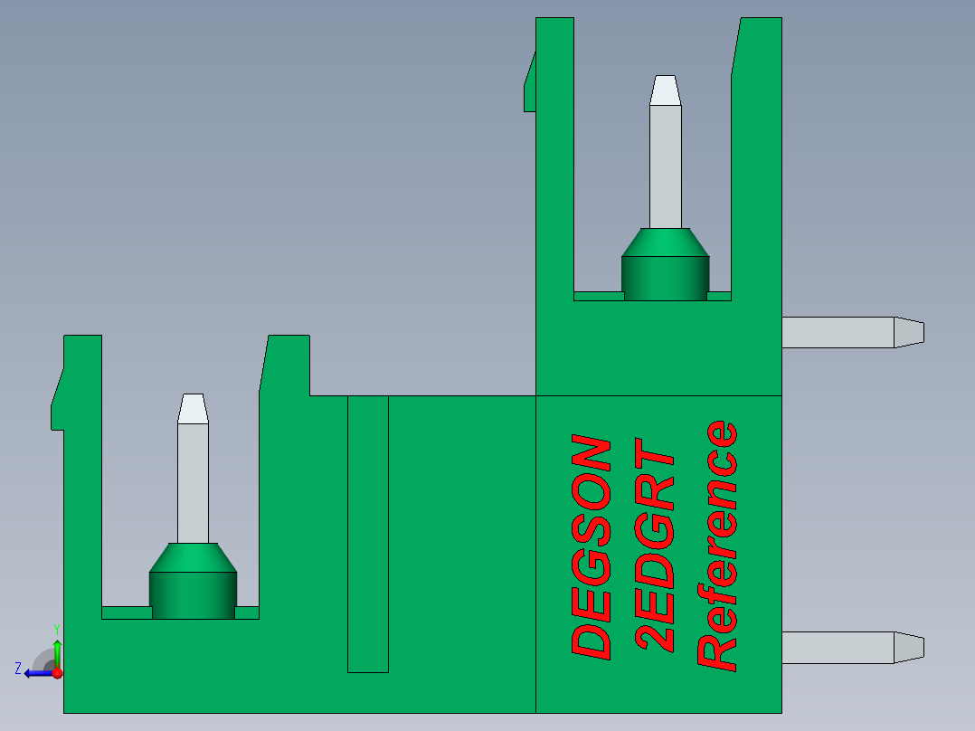 DEGSON 2EDG 系列 5.0mm 可插拔接线端子组-2EDGRT-5.0_5.08-xxP-14-00AH右视图