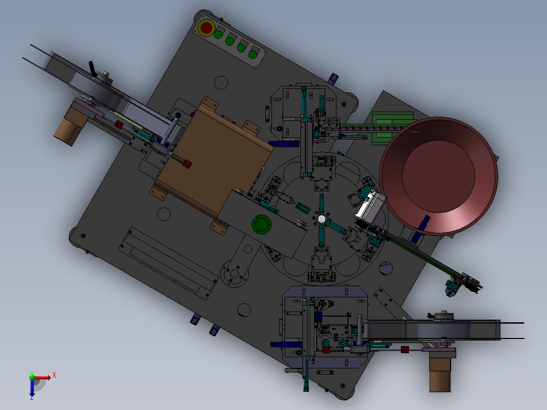 五金件自动组装机俯视图