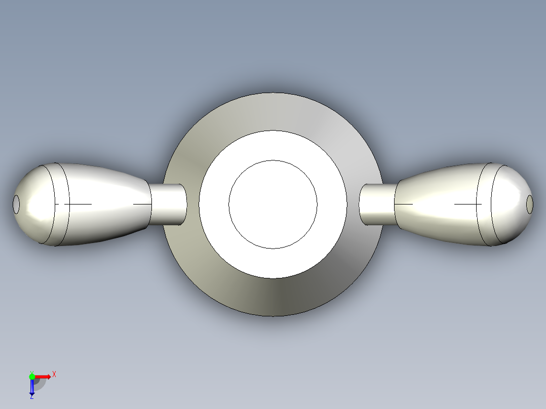 TWO-ARM把手VBR.2-3D多系列多零件图纸模型俯视图