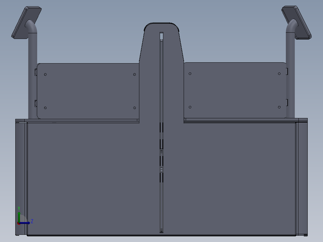 道闸门设计模型图三维SW模型左视图