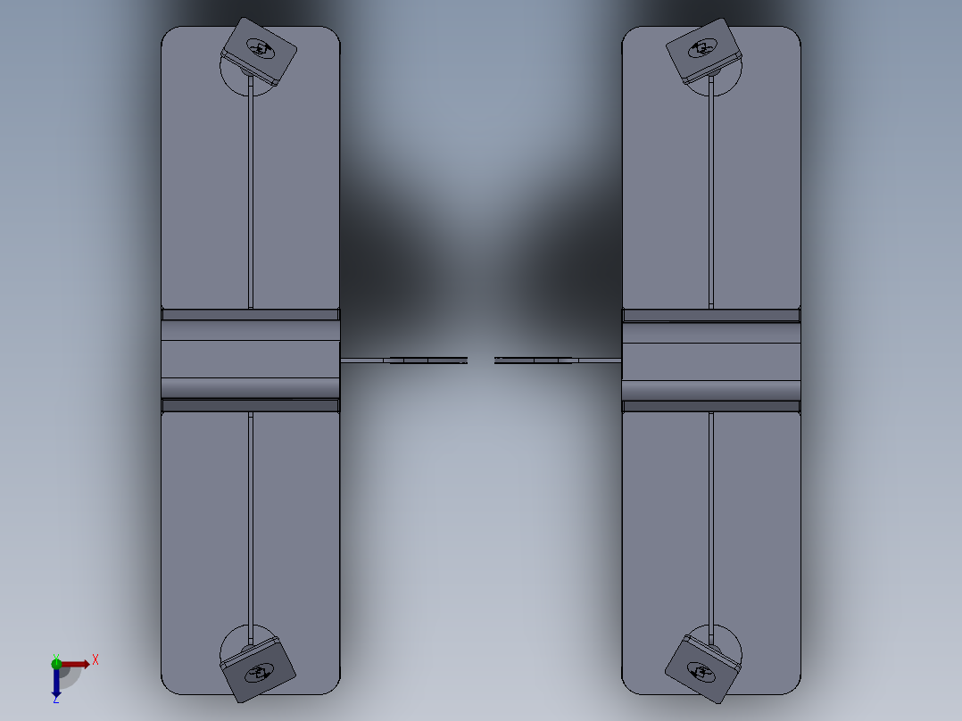 道闸门设计模型图三维SW模型俯视图