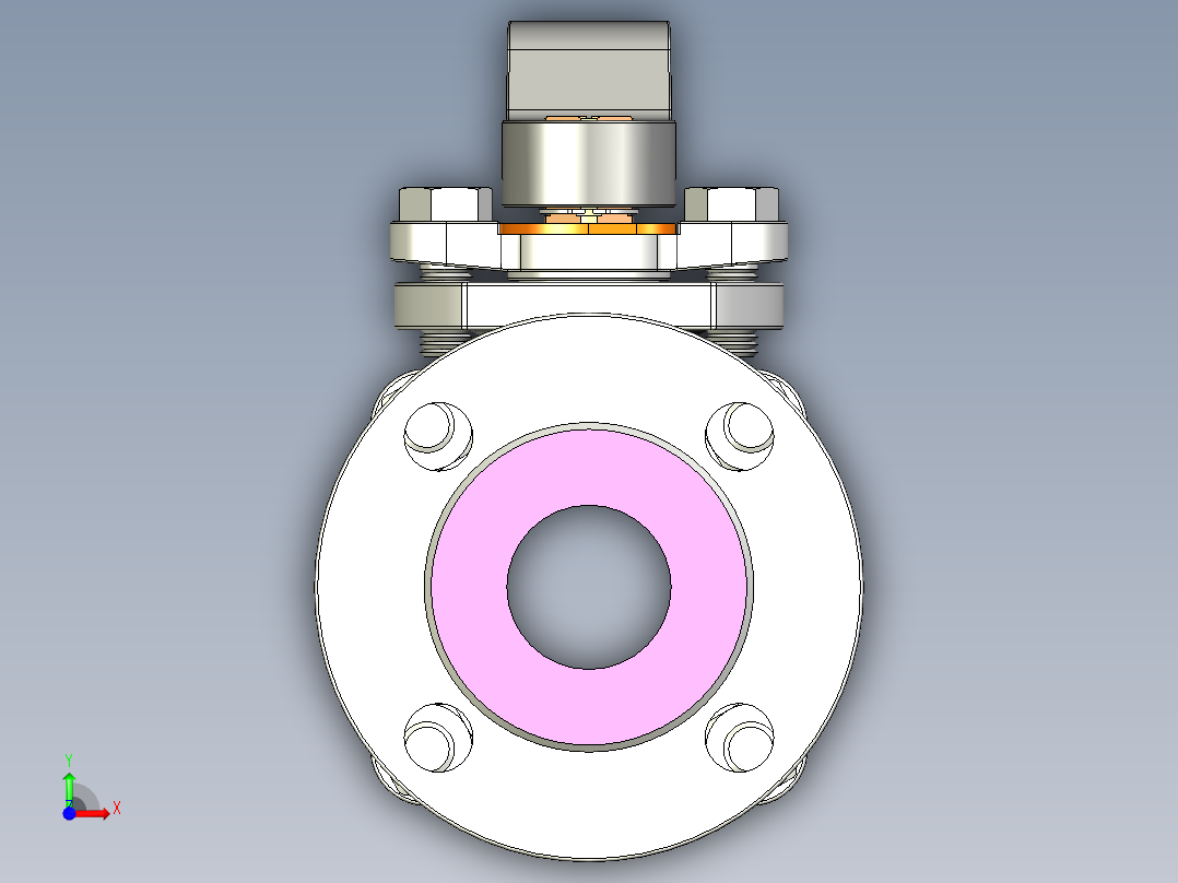 管道手动球阀-水管开关阀-手动阀门User Library-md52c150dn40前视图