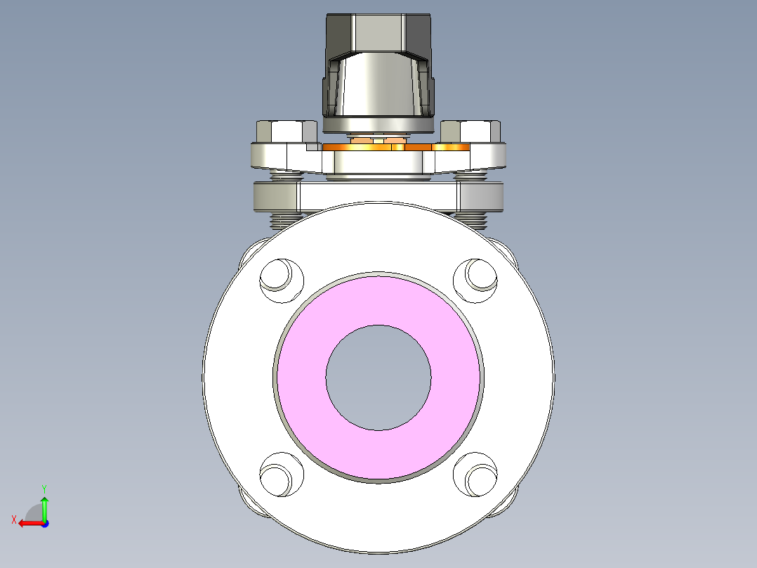 管道手动球阀-水管开关阀-手动阀门User Library-md52c150dn40后视图