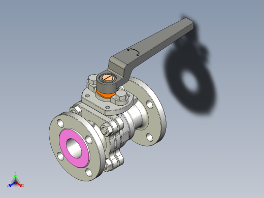 管道手动球阀-水管开关阀-手动阀门User Library-md52c150dn40正等轴测缩略图