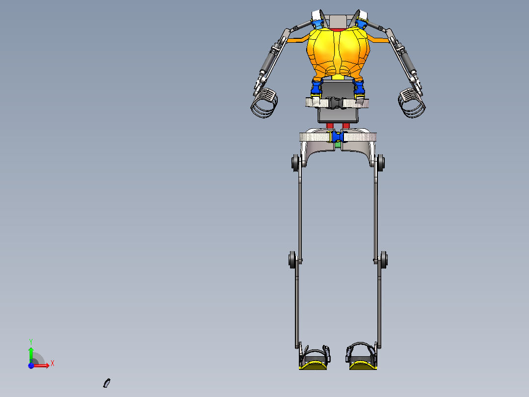 外骨骼总装SW三维模型前视图