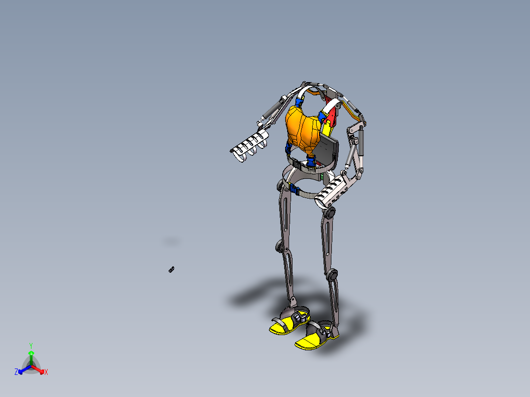 外骨骼总装SW三维模型正等轴测图