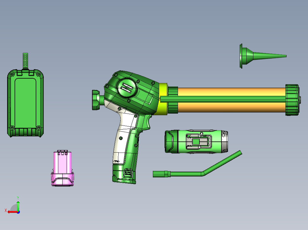 锂电玻璃胶枪后视图