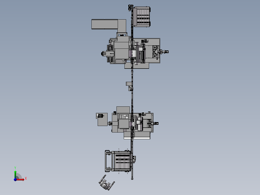 全自动送料系统自动磨削生产线前视图