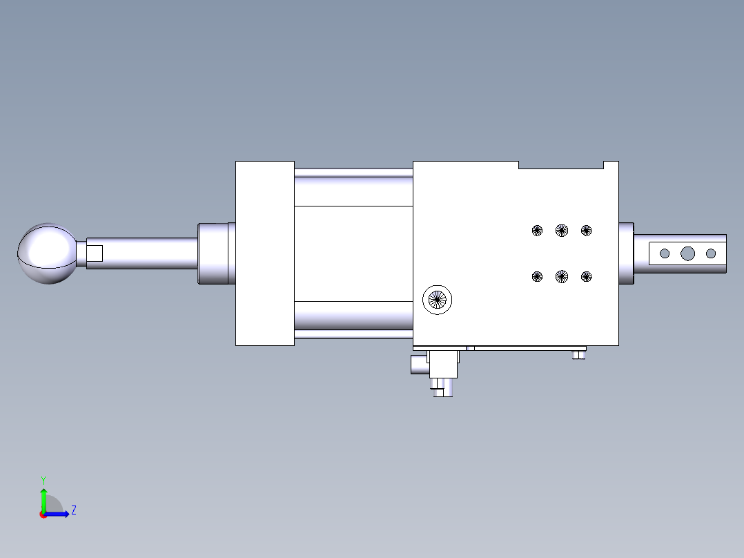 德克斯TUNKERS气缸数模SZK_63_1_Z_A22_T12_TUENKERS左视图