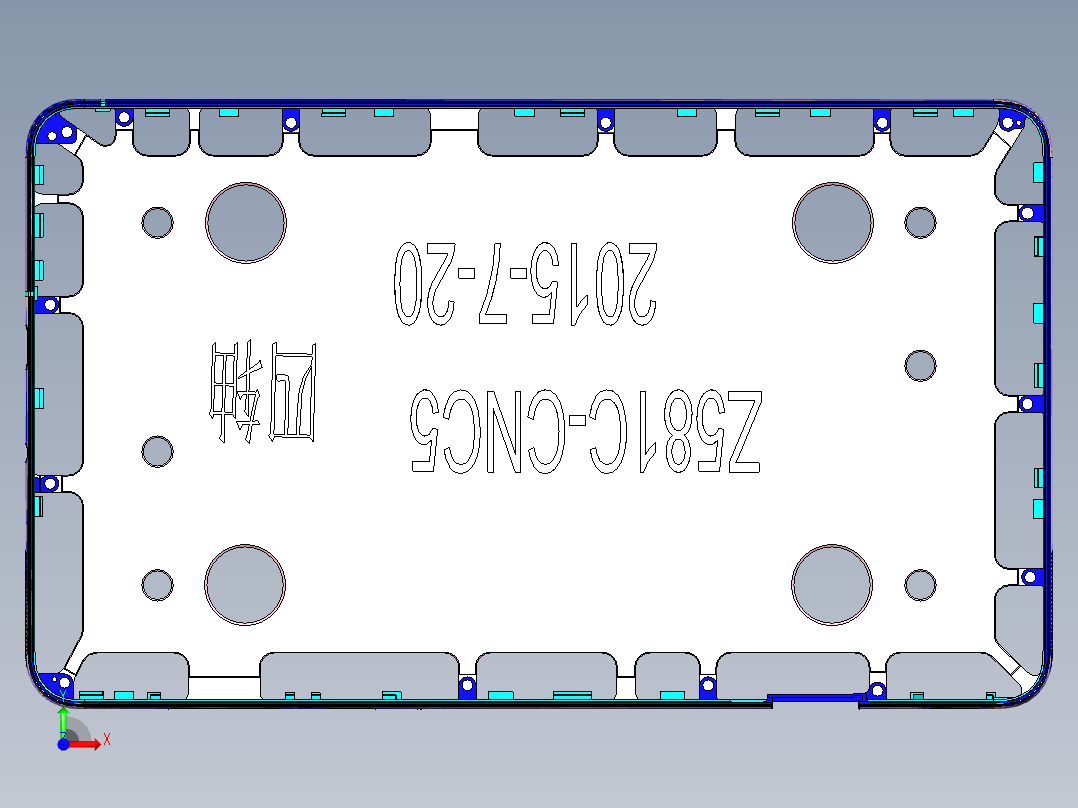 Z581C-笔记本CNC工装夹具三维模型CNC5-0723前视图