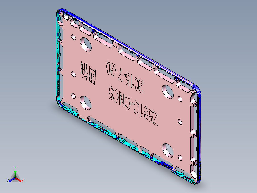 Z581C-笔记本CNC工装夹具三维模型CNC5-0723正等轴测图