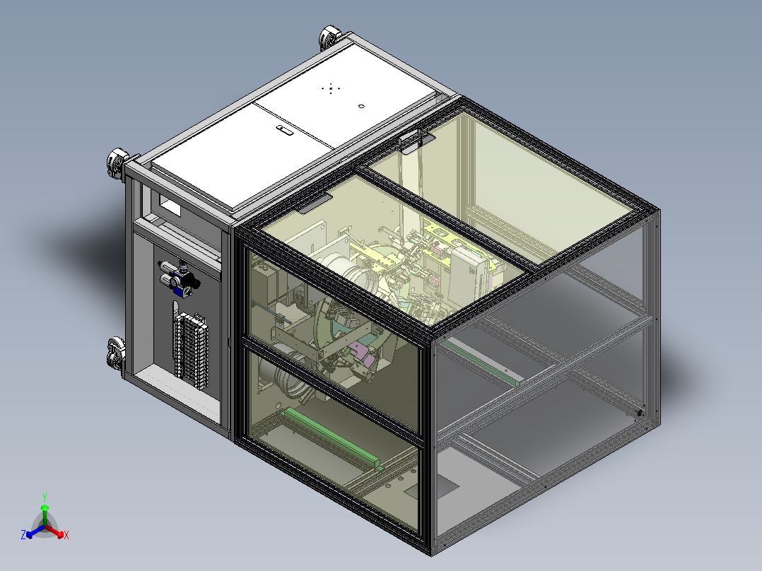 弹簧销钉六工位组装sw20可编辑正等轴测图