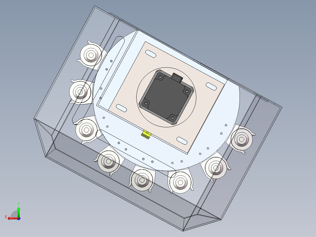 斗笠式刀库换刀刀盘sw18可编辑后视图