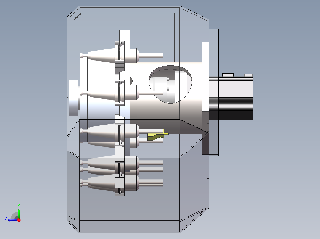 斗笠式刀库换刀刀盘sw18可编辑右视图