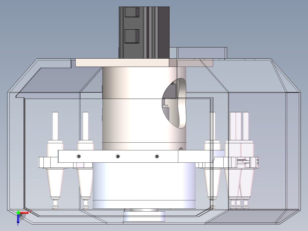 斗笠式刀库换刀刀盘sw18可编辑俯视图