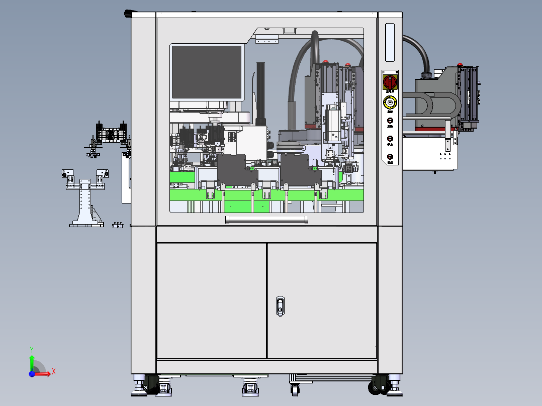 自动装支架盖板锁螺丝sw22可编辑前视图
