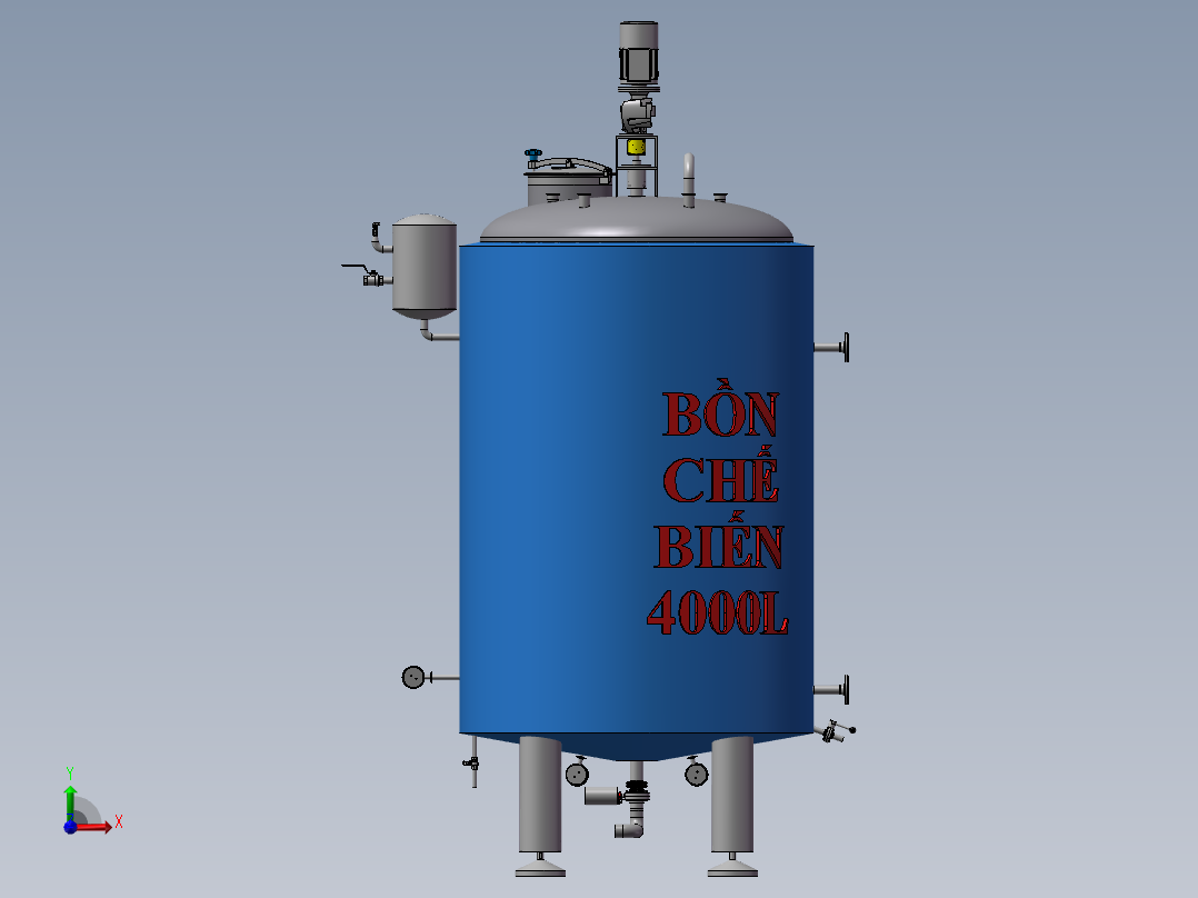 混合搅拌罐（器）前视图