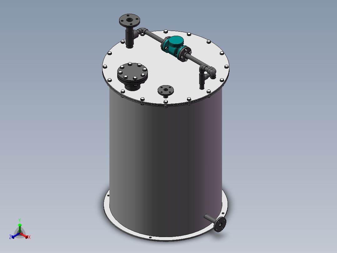 DN800酸雾吸收器主视图