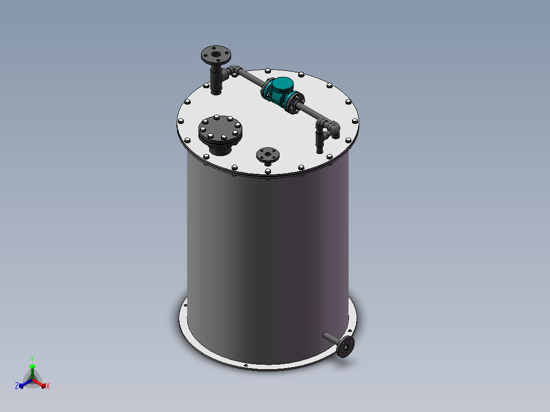 DN800酸雾吸收器正等轴测图