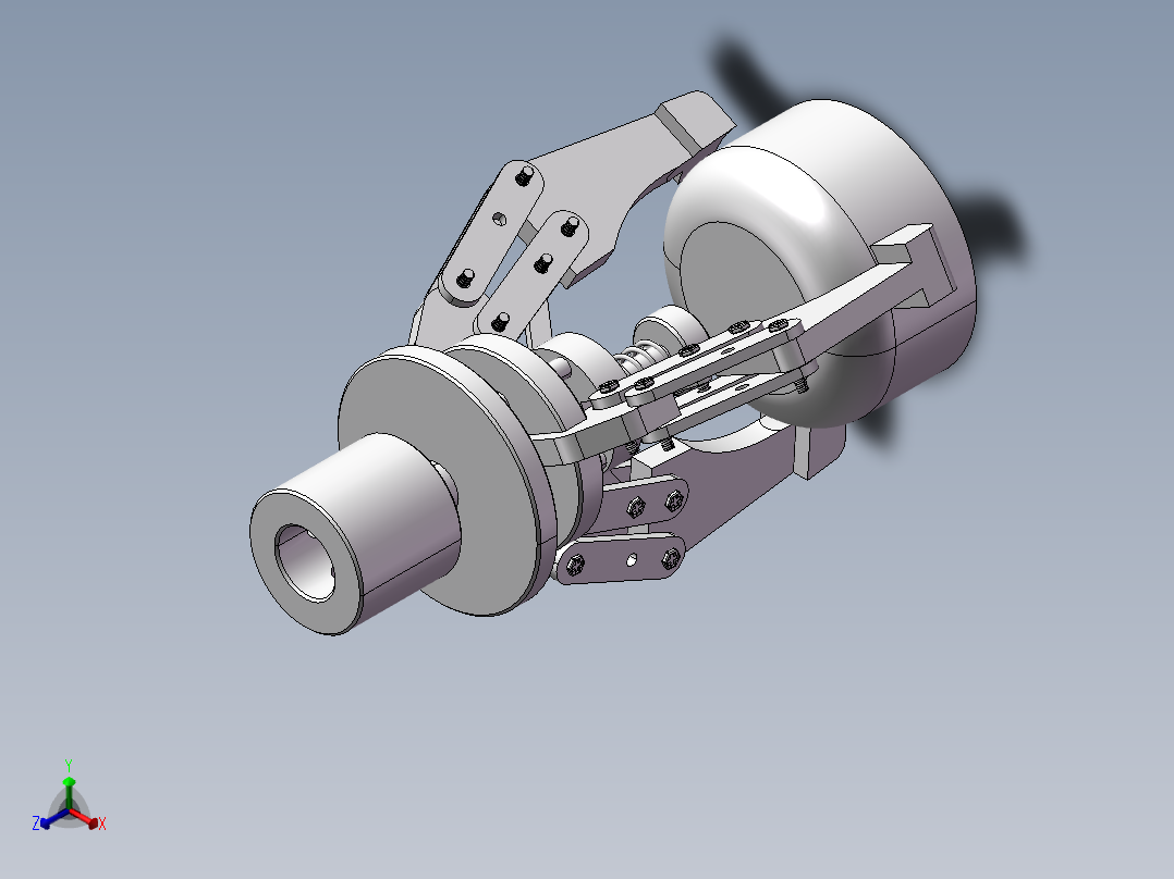 三爪夹持夹具（需要特征识别）正等轴测图