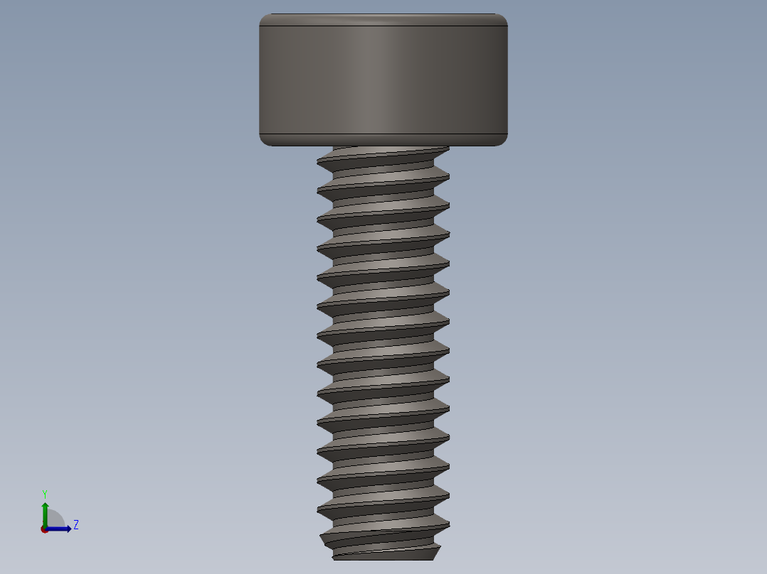 Screw_DIN_912_M1.6x5F_A2.SLDPRT公制内六角螺钉左视图