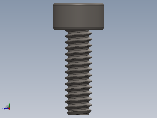 Screw_DIN_912_M1.6x5F_A2.SLDPRT公制内六角螺钉右视缩略图