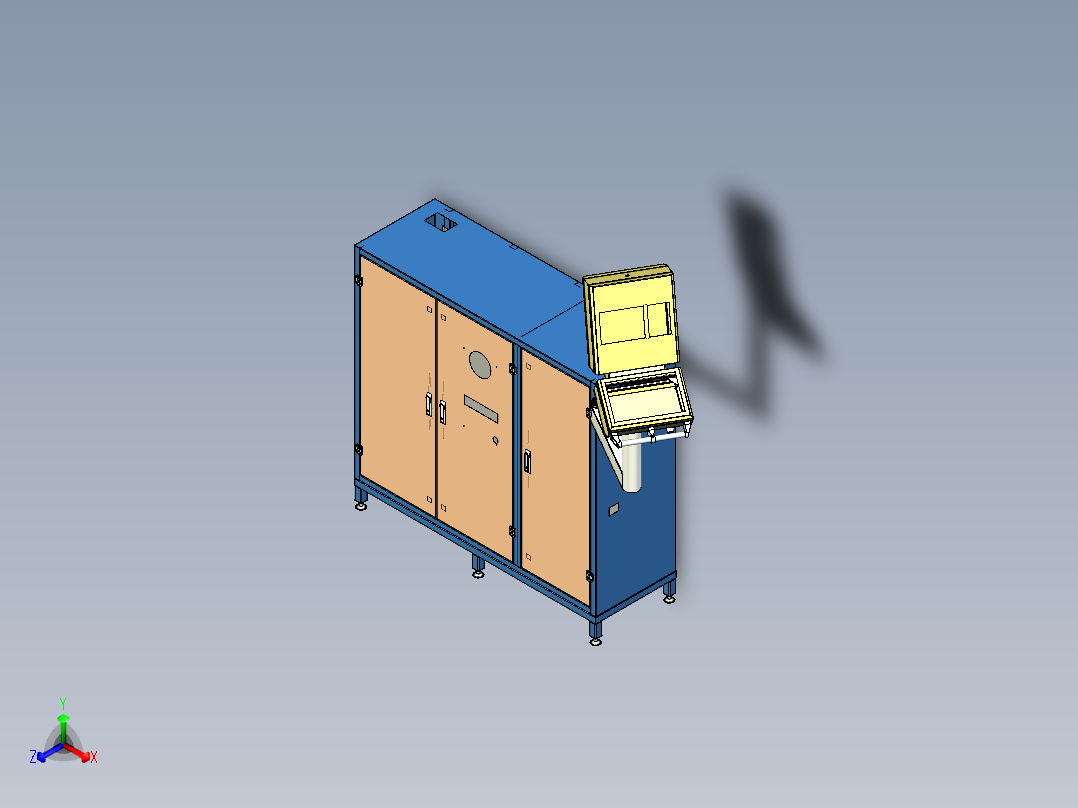 电气操作柜三维设计正等轴测图