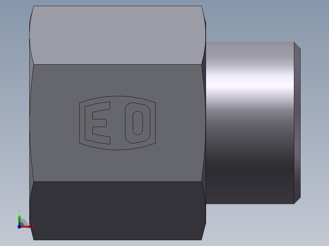 直通内螺纹接头、5DB-24-08前视图