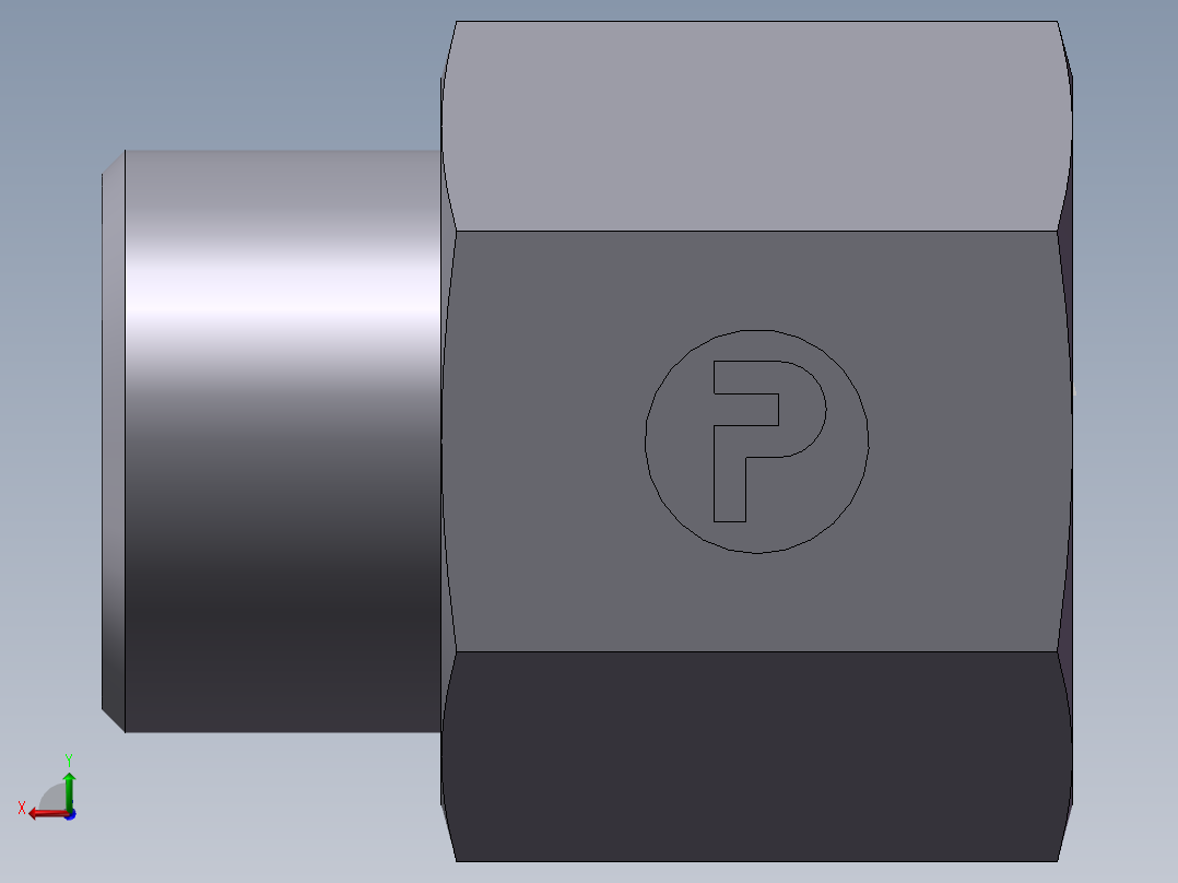 直通内螺纹接头、5DB-24-08后视图