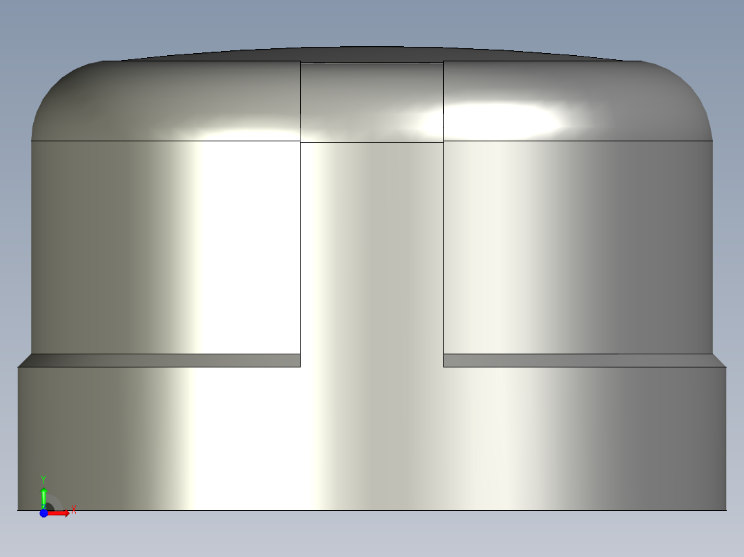 螺纹管圆管帽 DN25前视图
