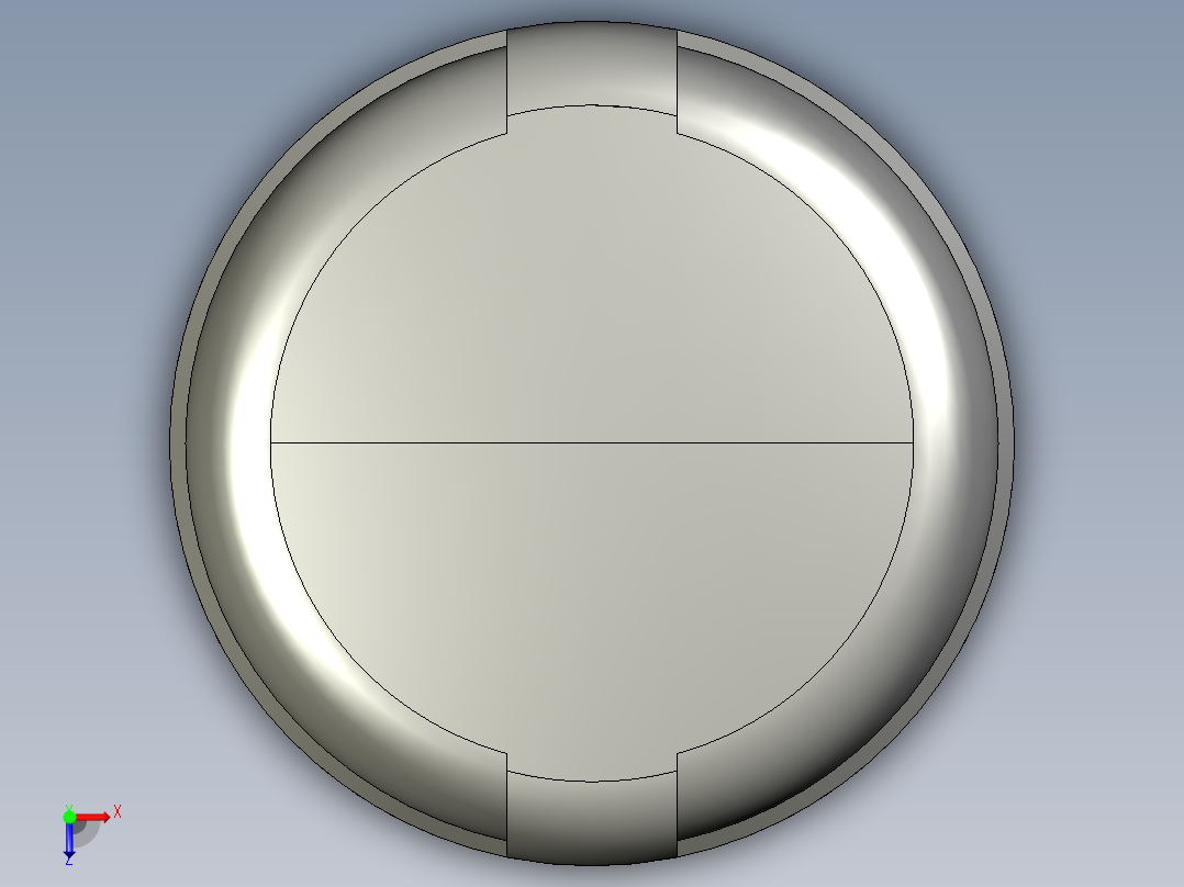 螺纹管圆管帽 DN25俯视图