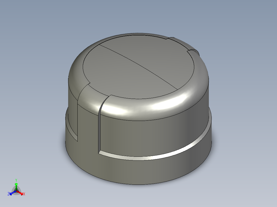 螺纹管圆管帽 DN25正等轴测图