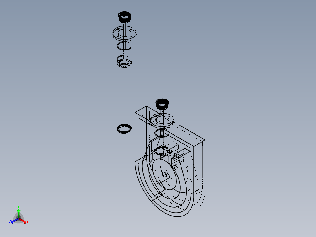 真空泵进气嘴正等轴测图