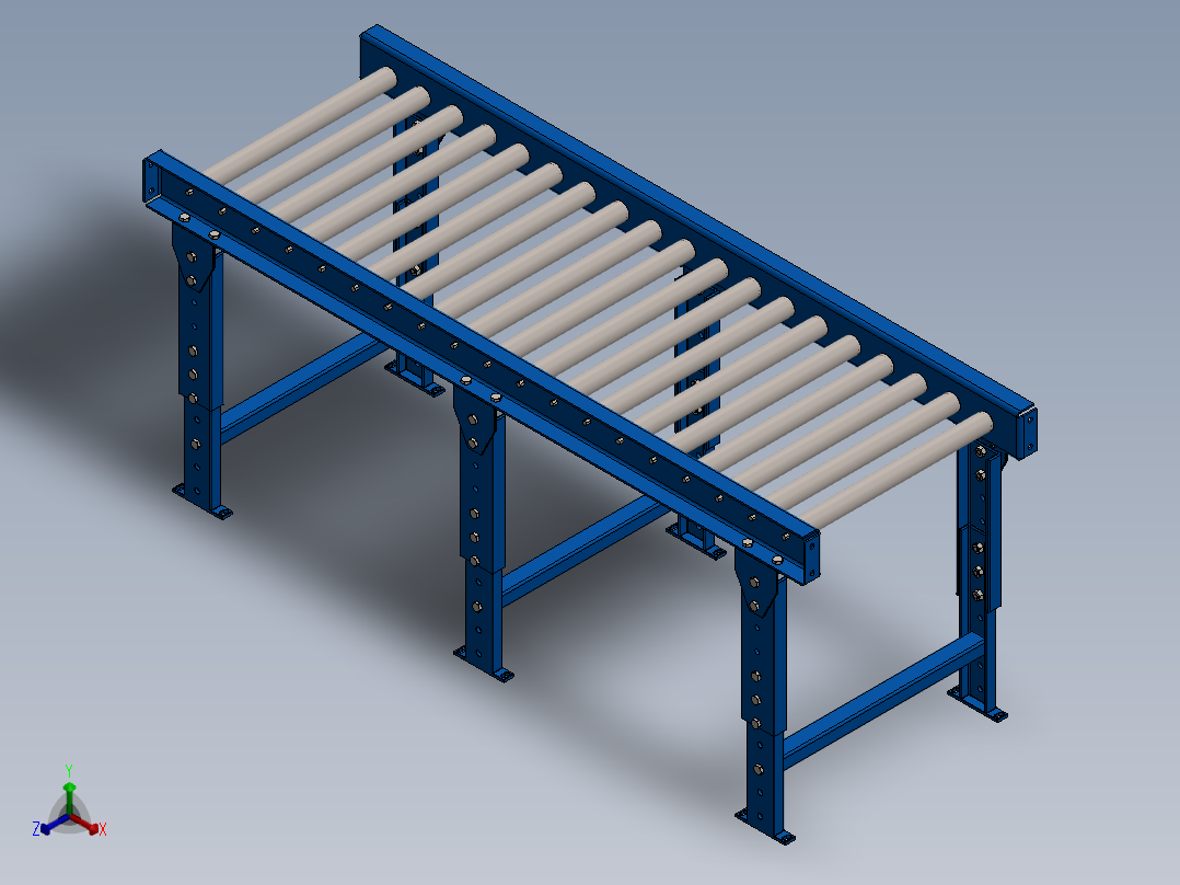 滚筒输送机正等轴测图
