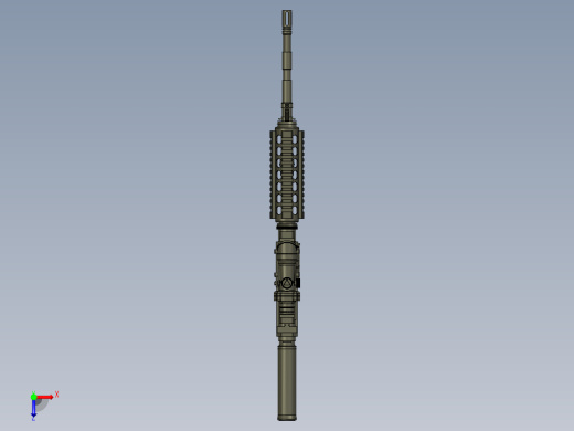 手枪左轮冲锋枪老式狙击步枪设计3D图纸colt-m4a1-carbine inventor俯视缩略图