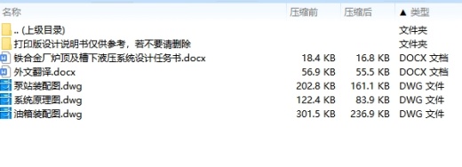 铁合金厂炉顶及槽下液压系统设计3张CAD图缩略图