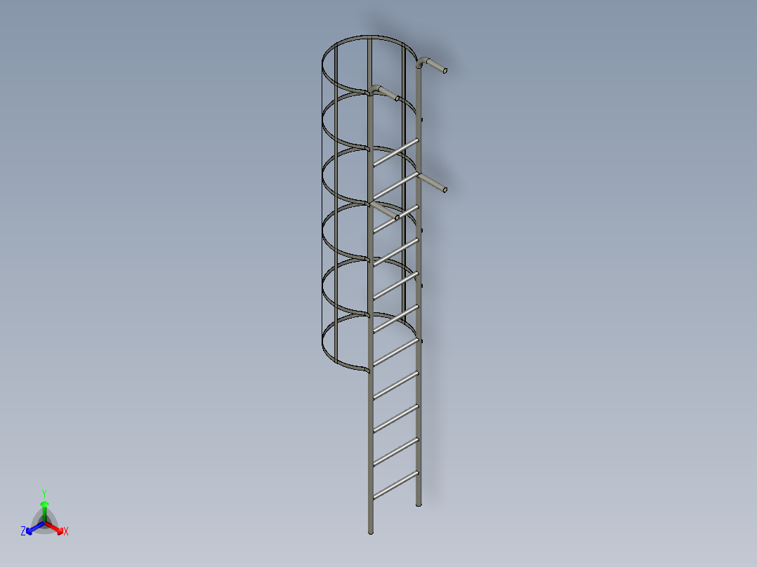 HNCD检修爬梯正等轴测图