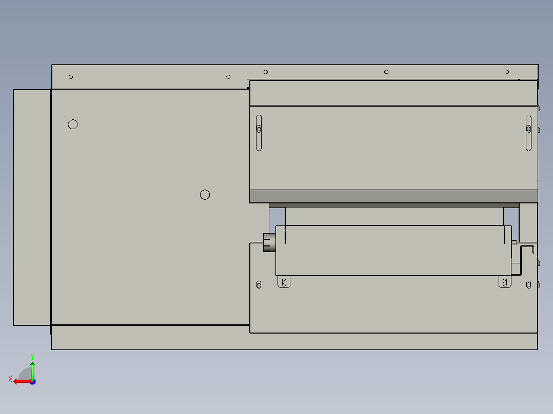 机械驱动的披萨炉后视图