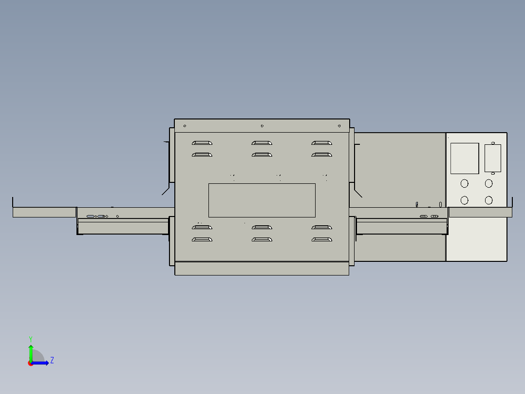 机械驱动的披萨炉左视图