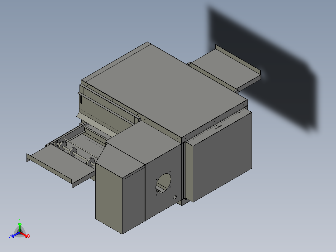 机械驱动的披萨炉正等轴测图